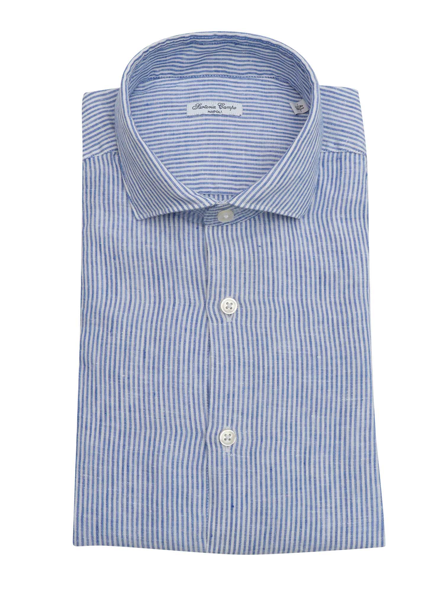 MAN SHIRT Blue Linen