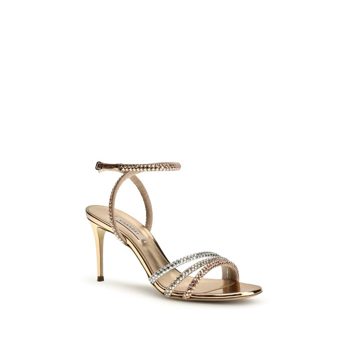 Casadei 100% Calf Leather Bos Taurus heels in gold — view 2