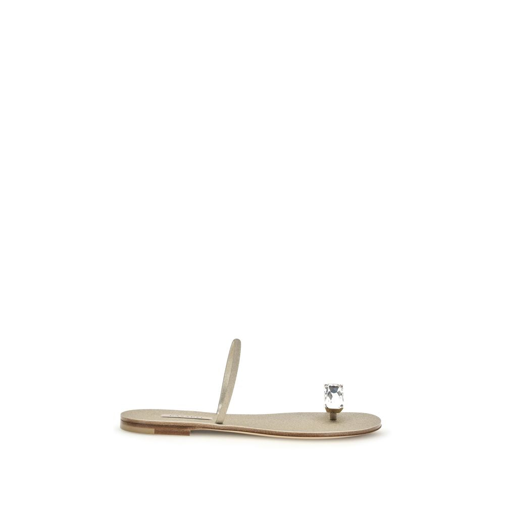 Casadei 100% Calf Leather Bos Taurus sandals in gold