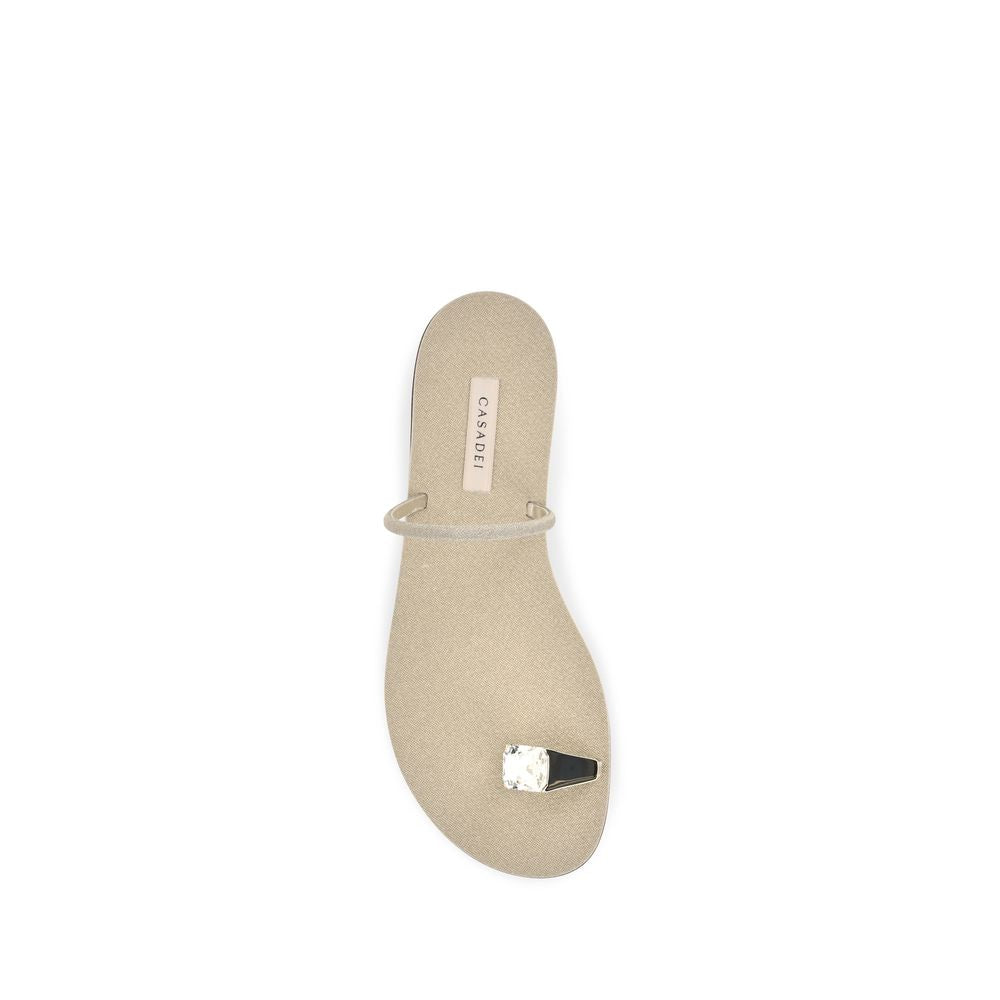 Casadei 100% Calf Leather Bos Taurus sandals in gold — view 4