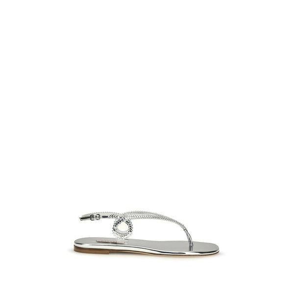 Casadei 100% Calf Leather Bos Taurus sandals in silver