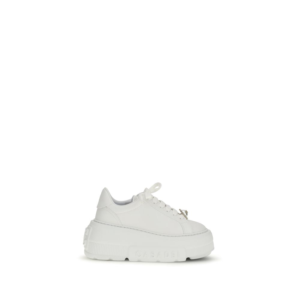 Casadei 100% Calf Leather Bos Taurus sneaker in white