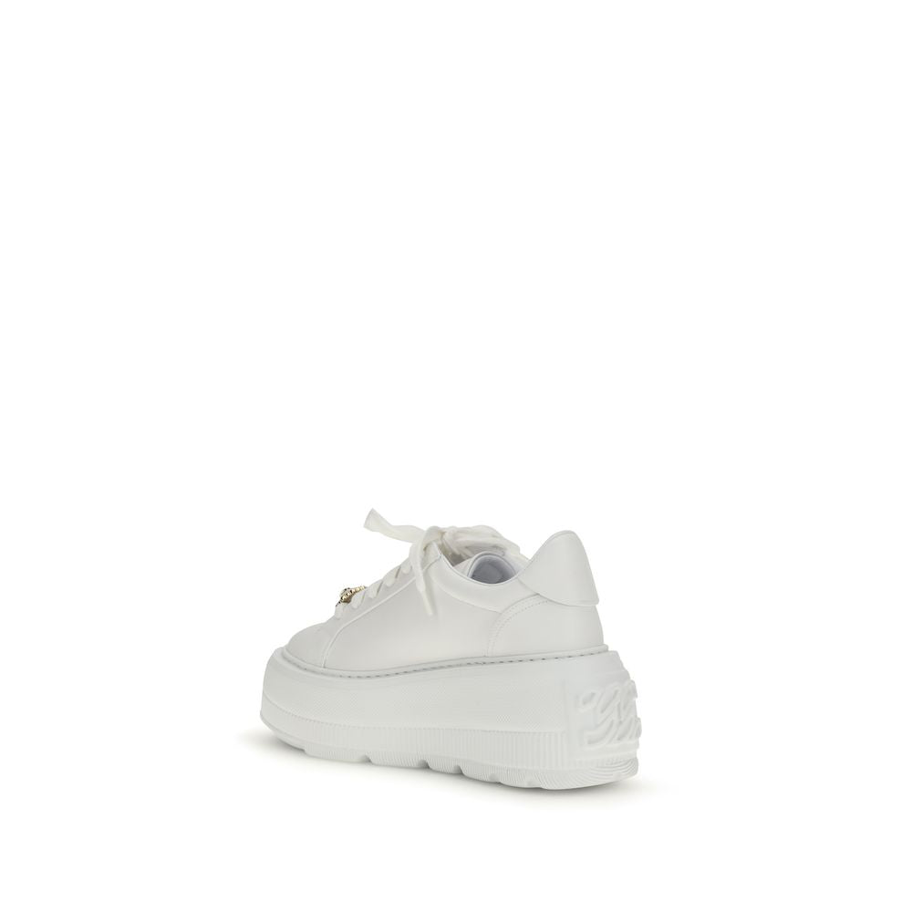 Casadei 100% Calf Leather Bos Taurus sneaker in white — view 3
