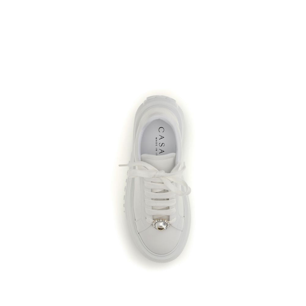 Casadei 100% Calf Leather Bos Taurus sneaker in white — view 4