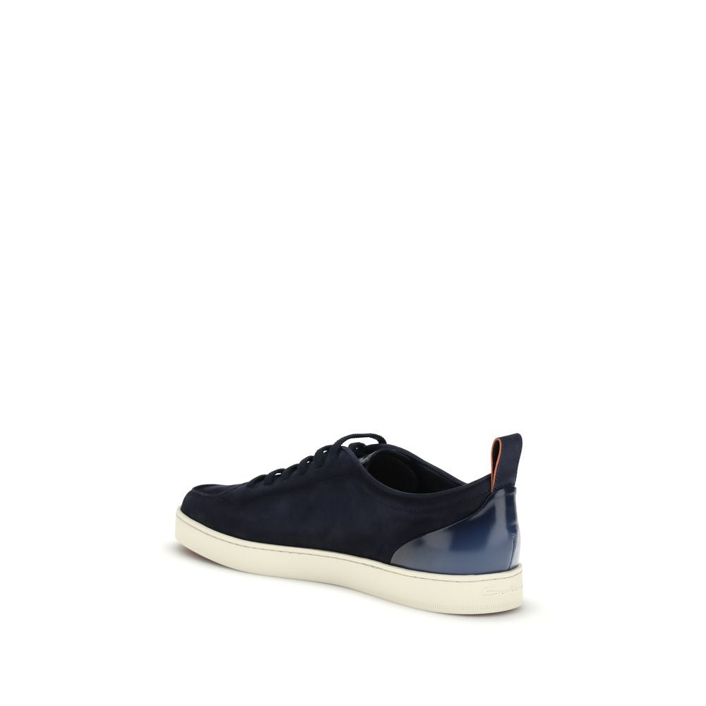 Santoni Upper 100% Calf Leather Bos Taurus sneaker in blue — view 3