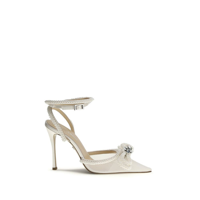 Mach & Mach Upper: 100% Silk; Sole: 100% Calf Leather heel in white