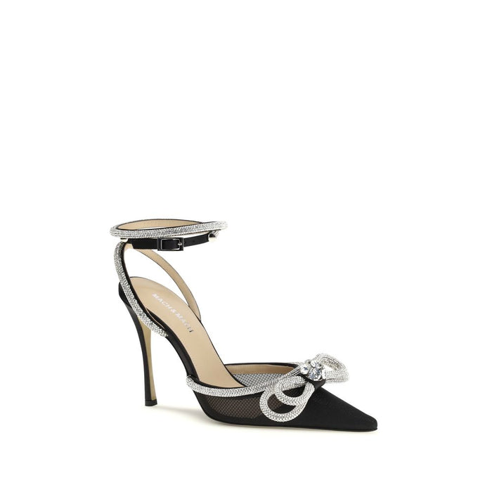 Mach & Mach Silk satin upper pump in black — view 2