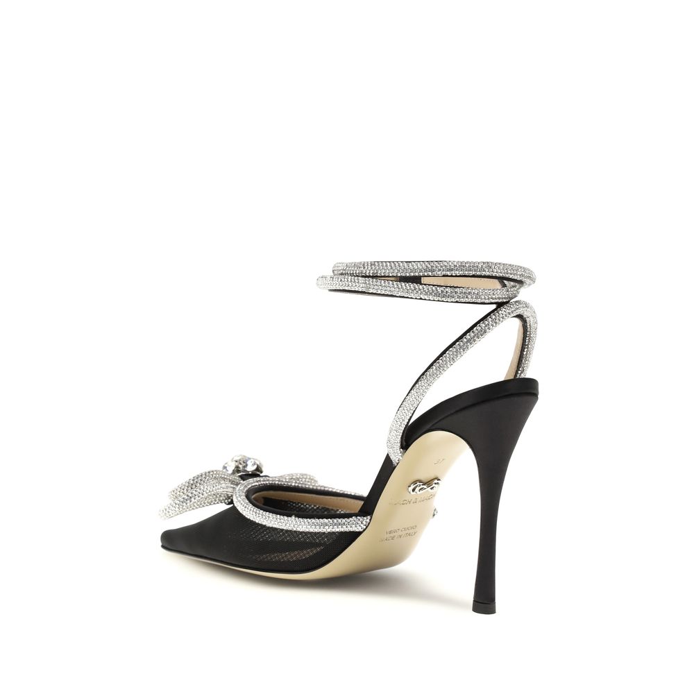 Mach & Mach Silk satin upper pump in black — view 3