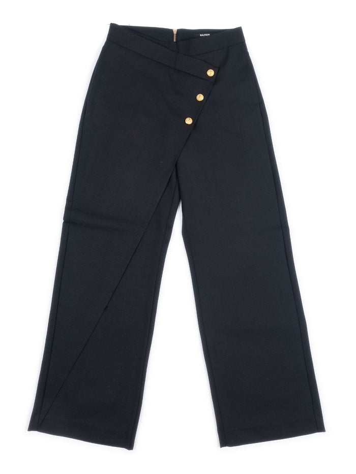 Trousers Black Virgin Wool Elastane