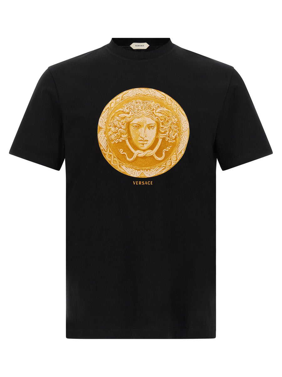 Versace Medusa Coin Print T-shirt — black