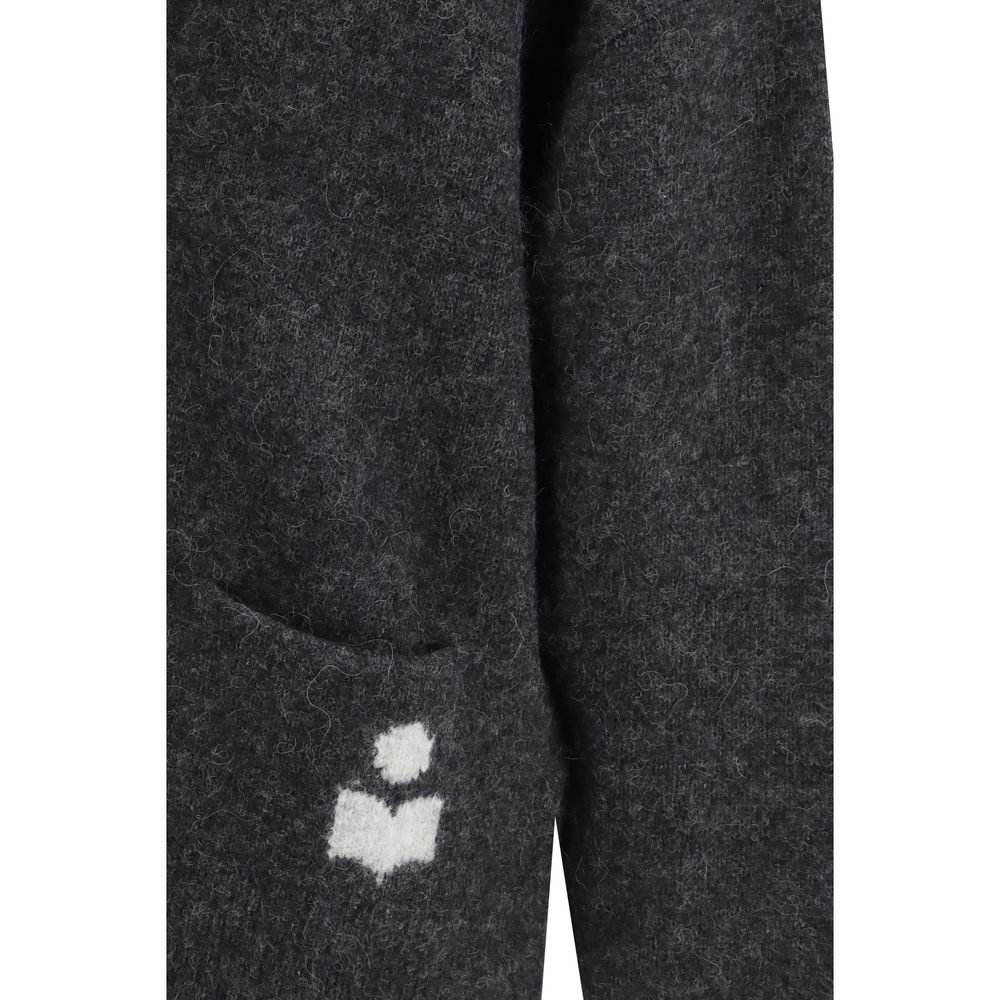 Marant Etoile 63% Alpaca Vicugna Pacos cardigan in gray — view 3