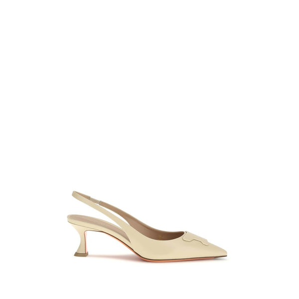 Santoni 100% Calf Leather Bos Taurus heel in beige
