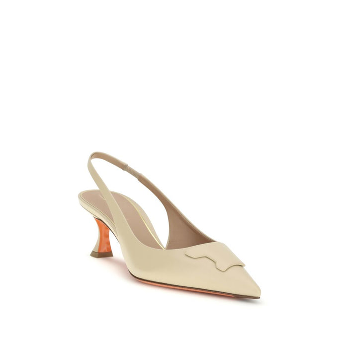 Santoni 100% Calf Leather Bos Taurus heel in beige — view 2