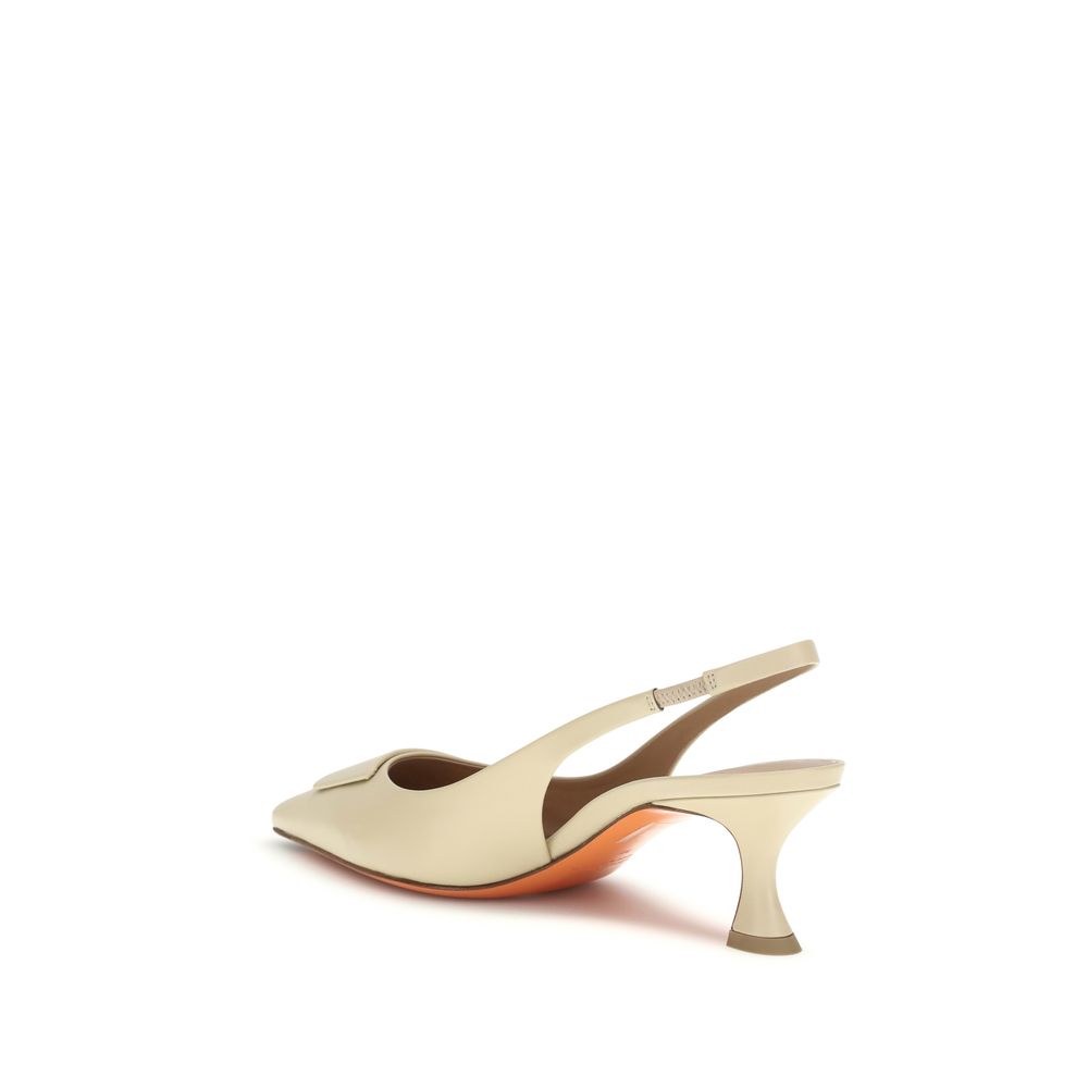 Santoni 100% Calf Leather Bos Taurus heel in beige — view 3