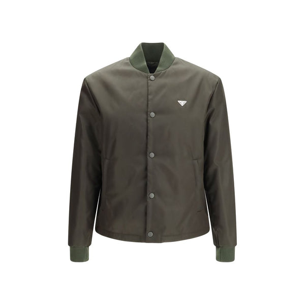 Prada 100% Nylon bomber jacket in gray