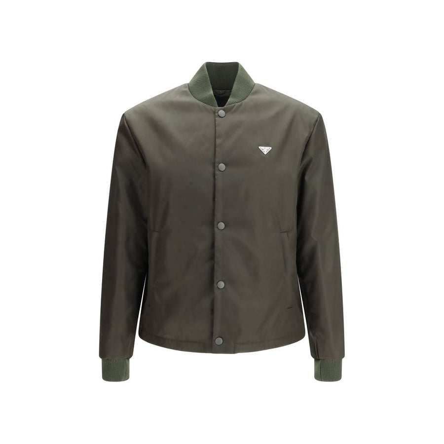 Prada 100% Nylon bomber jacket in gray
