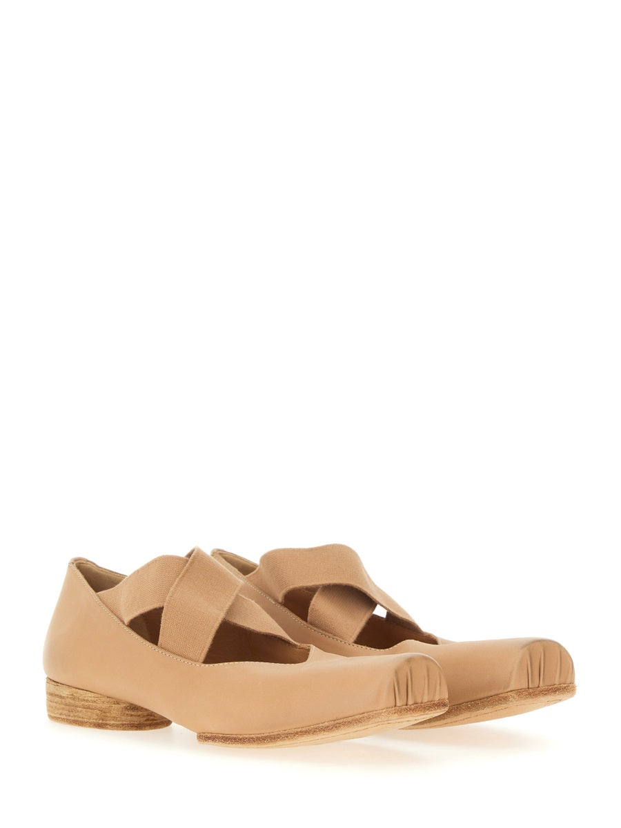 Leather Ballerina Flats Pink Calf