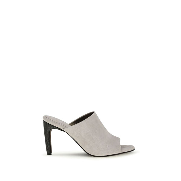 Brunello Cucinelli 100% Calf Leather Bos Taurus mule in gray