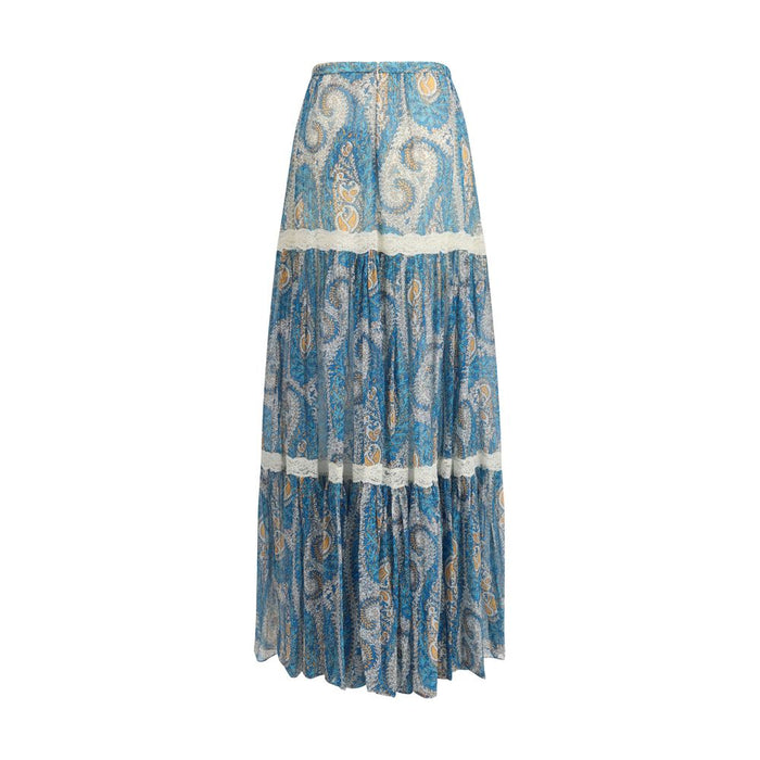 Etro 100% Silk skirt in blue — view 2
