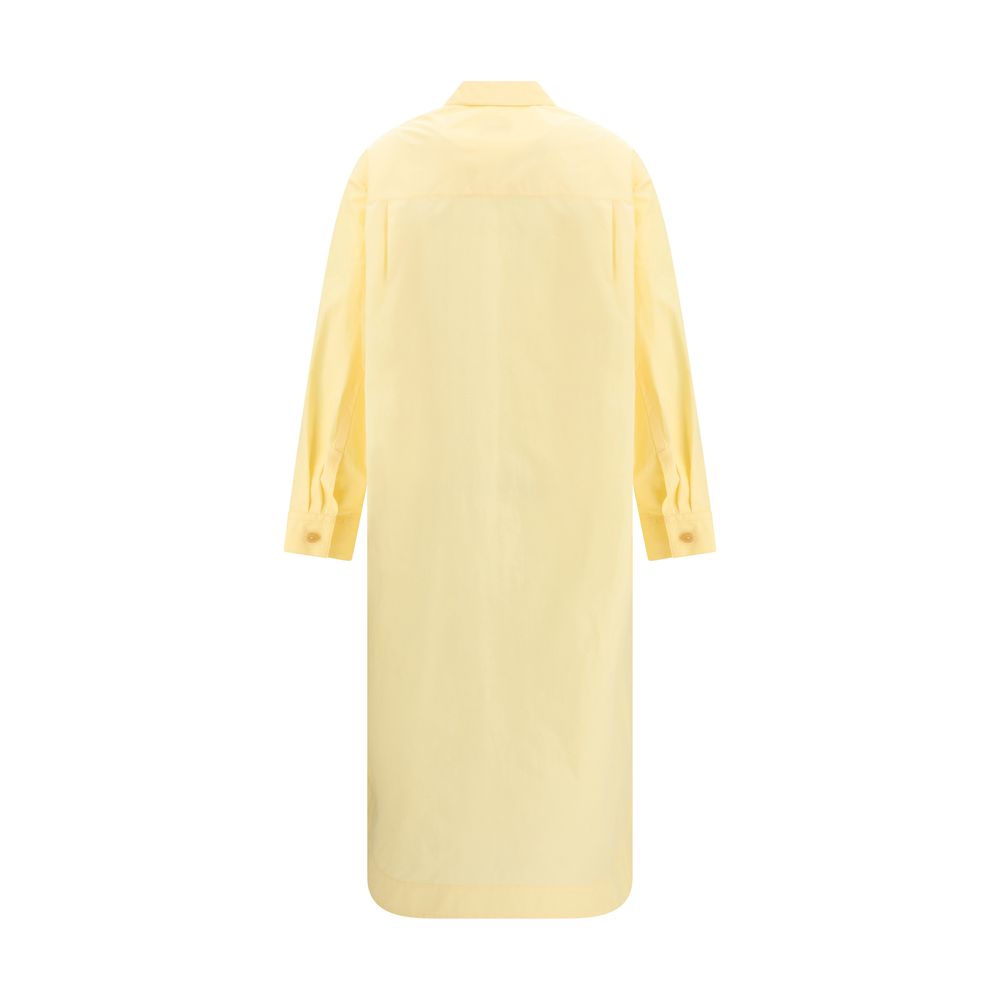 Khaite 100% Cotton shirt dress in yellow — view 2