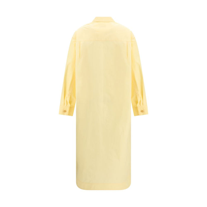 Khaite 100% Cotton shirt dress in yellow — view 2