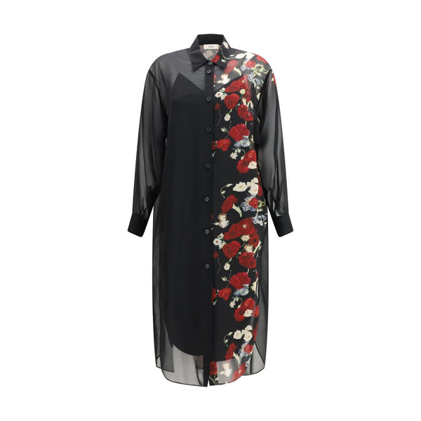 Khaite 100% Silk shirt dress in black