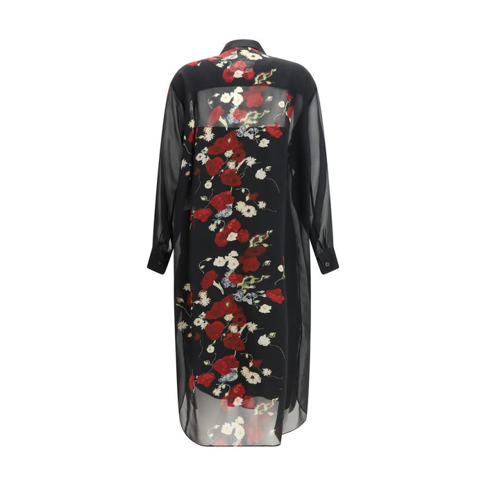 Khaite 100% Silk shirt dress in black — view 2