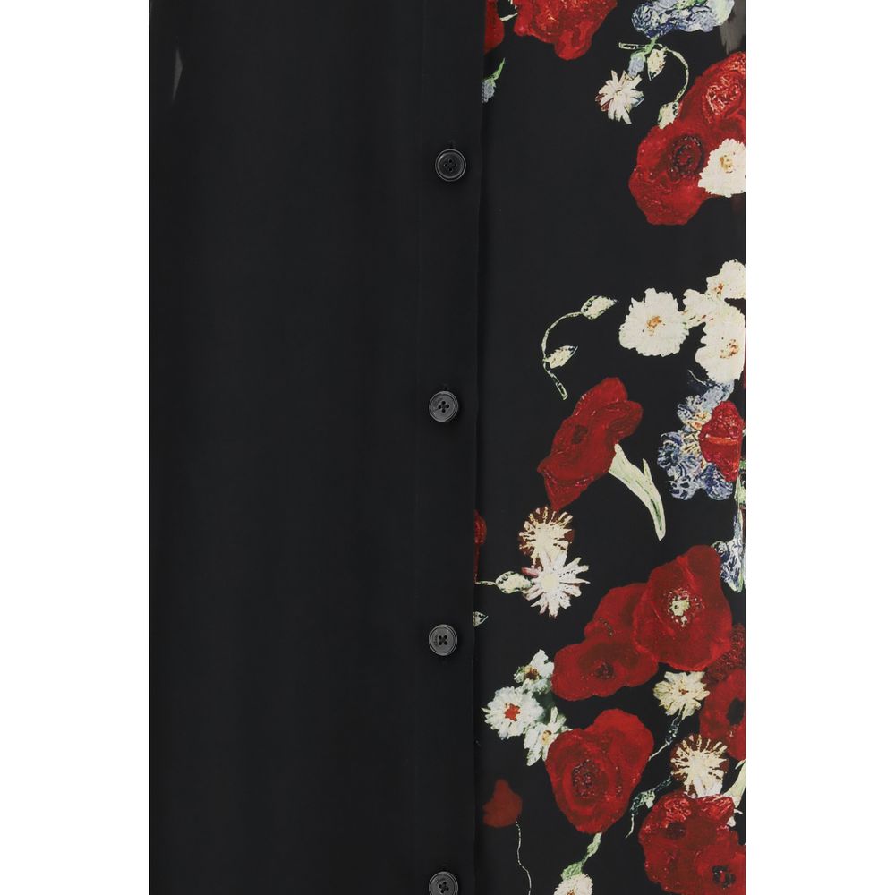 Khaite 100% Silk shirt dress in black — view 3