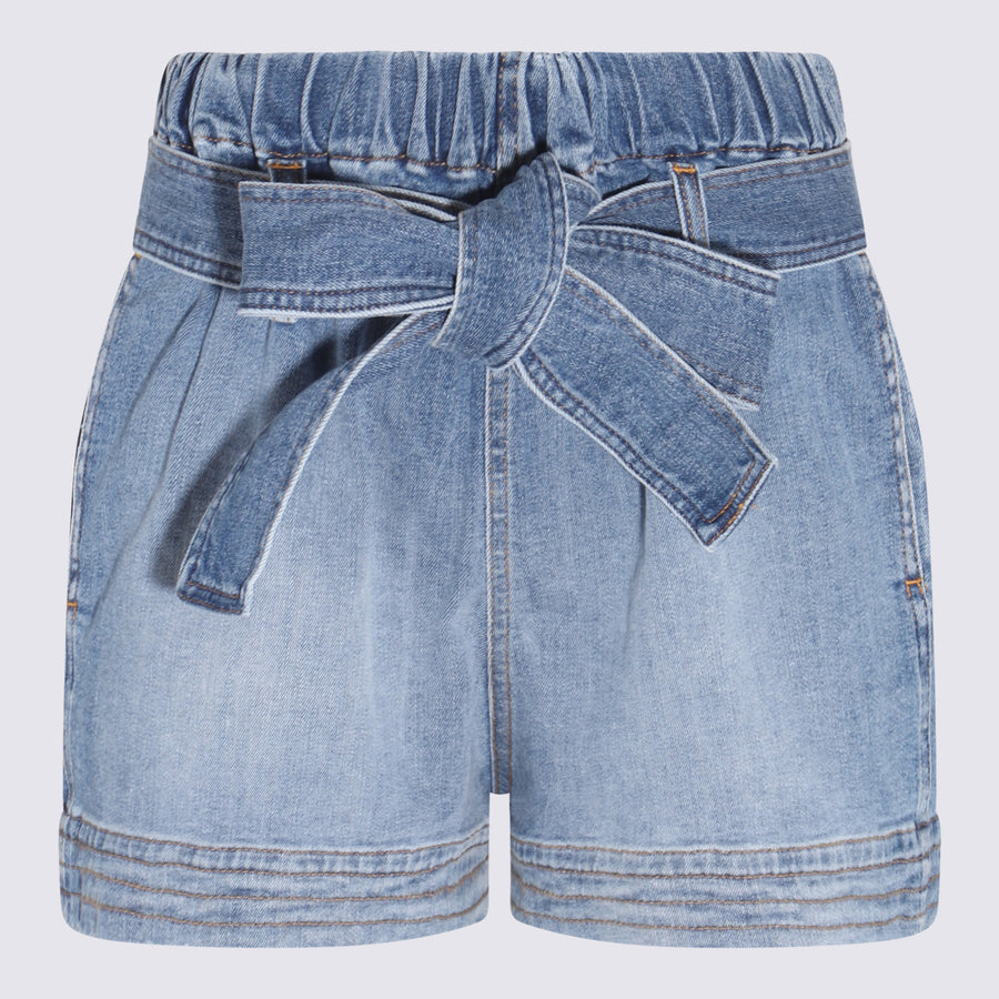 Stella McCartney 55% Polyester denim shorts in blue