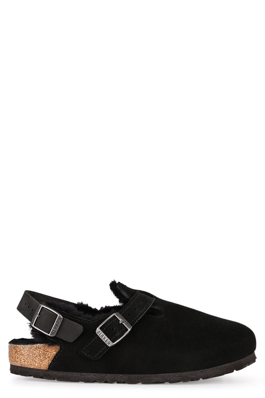 Tokio Leather & Fur Slippers Black