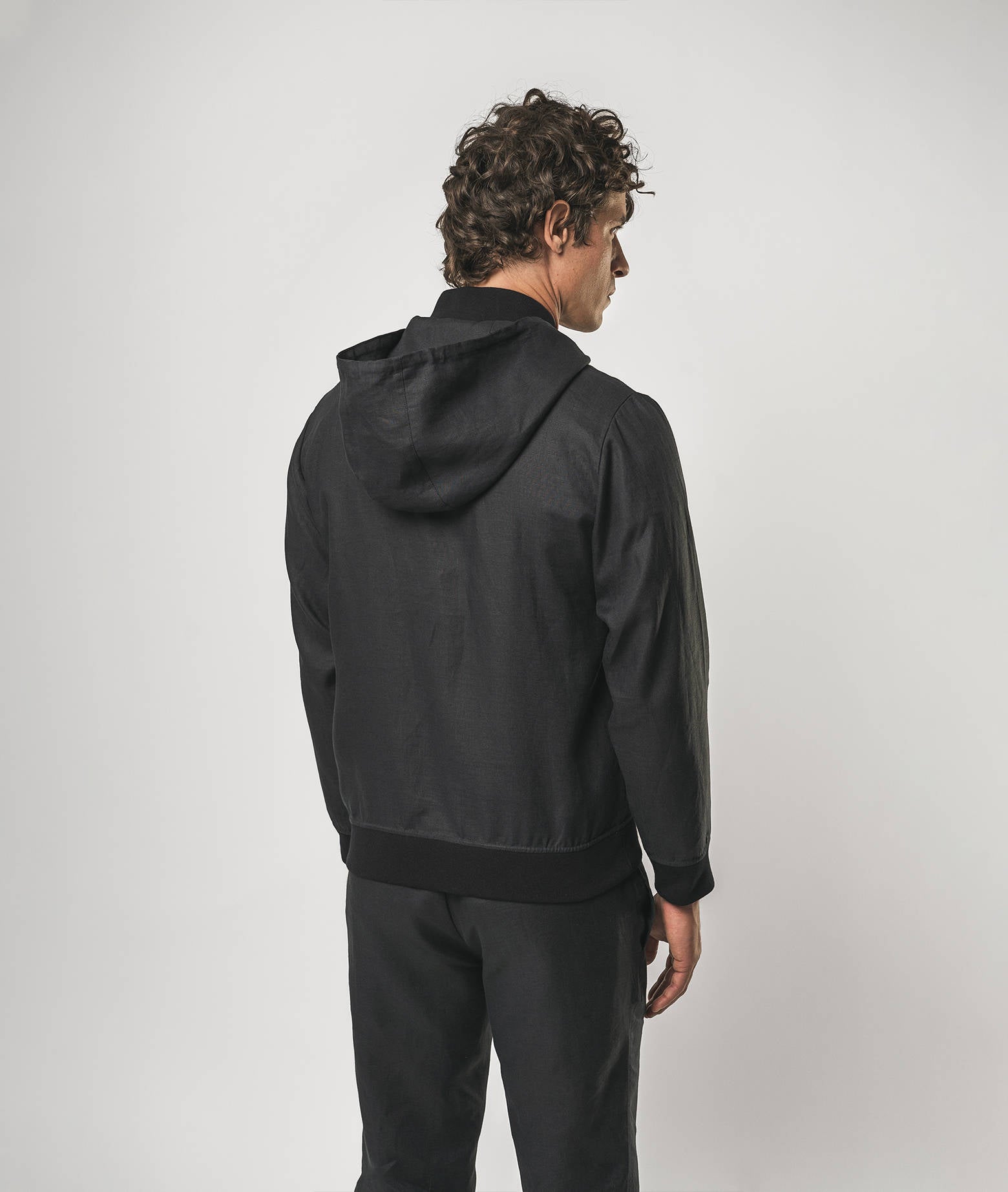 Linen Hoodie Korfu Olive Sportwear Blouson