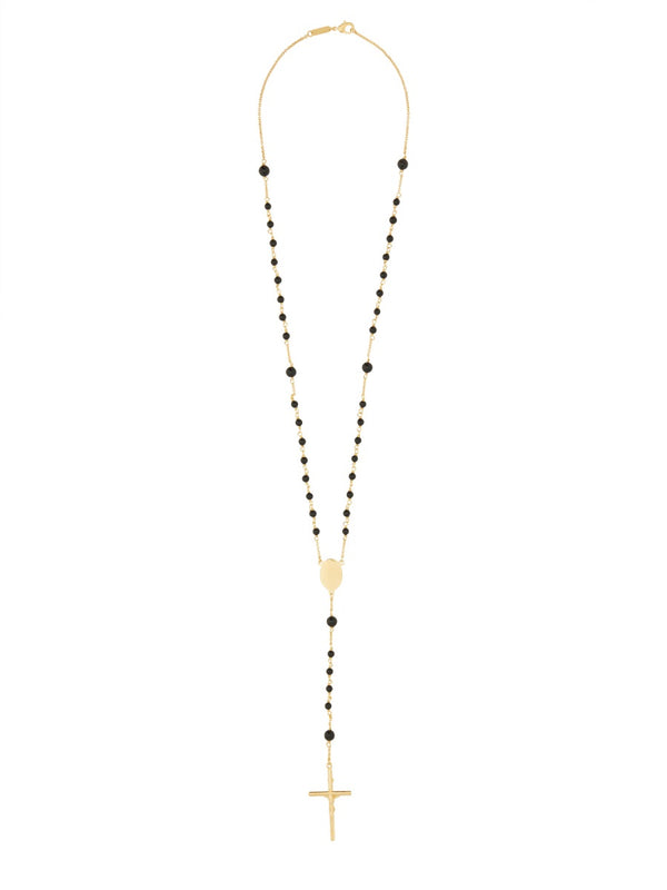 Rosary Necklace Gold Brass And Natural Stone Necklaces