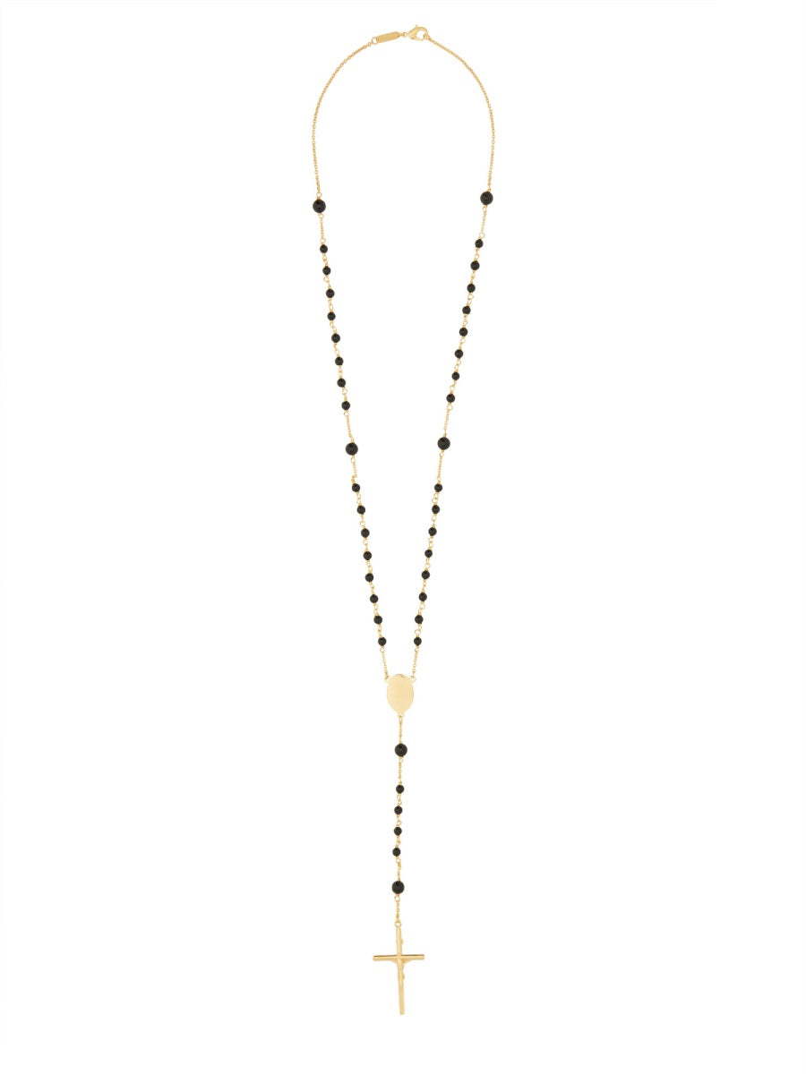 Rosary Necklace Gold Brass And Natural Stone Necklaces
