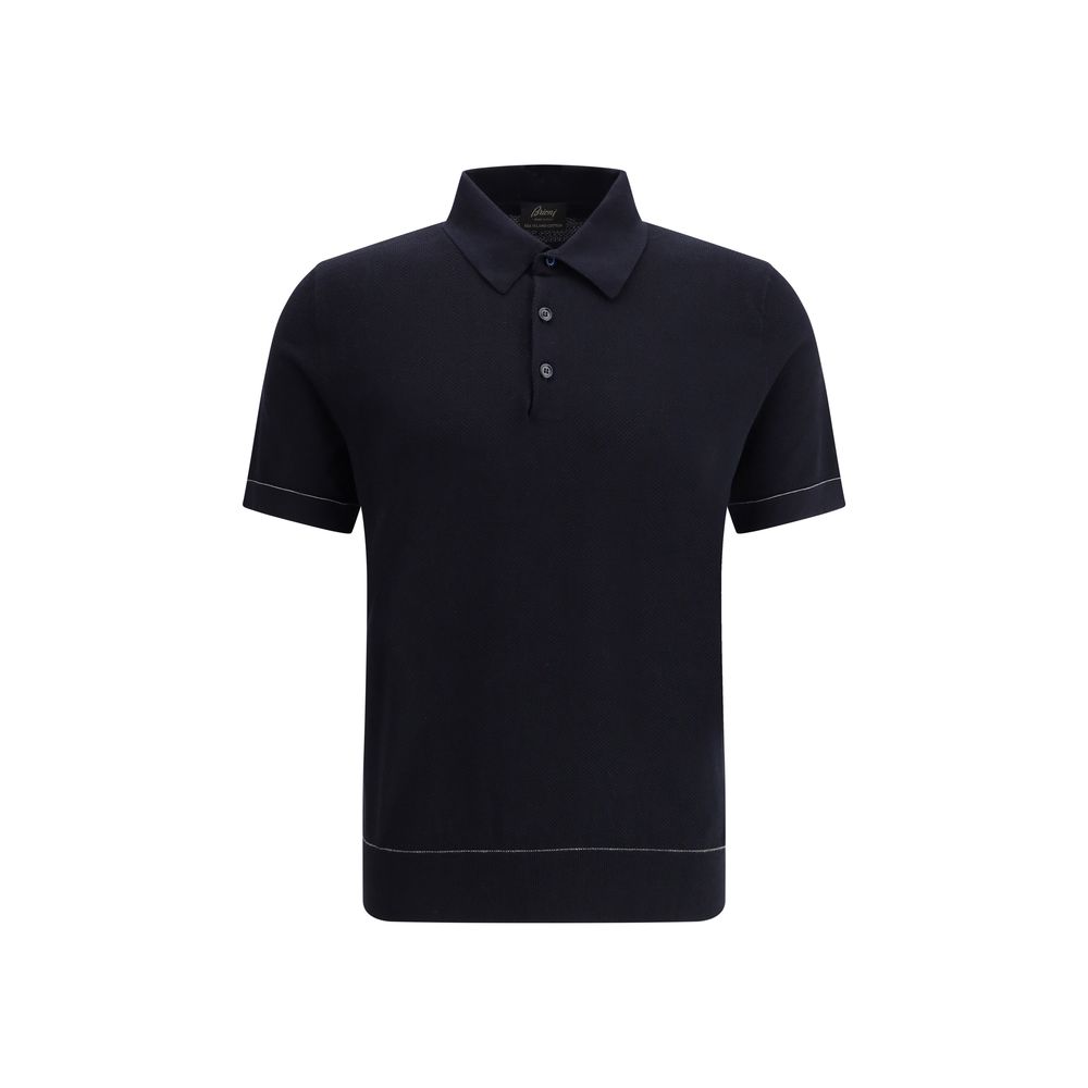 Brioni 100% Cotton polo shirt in black