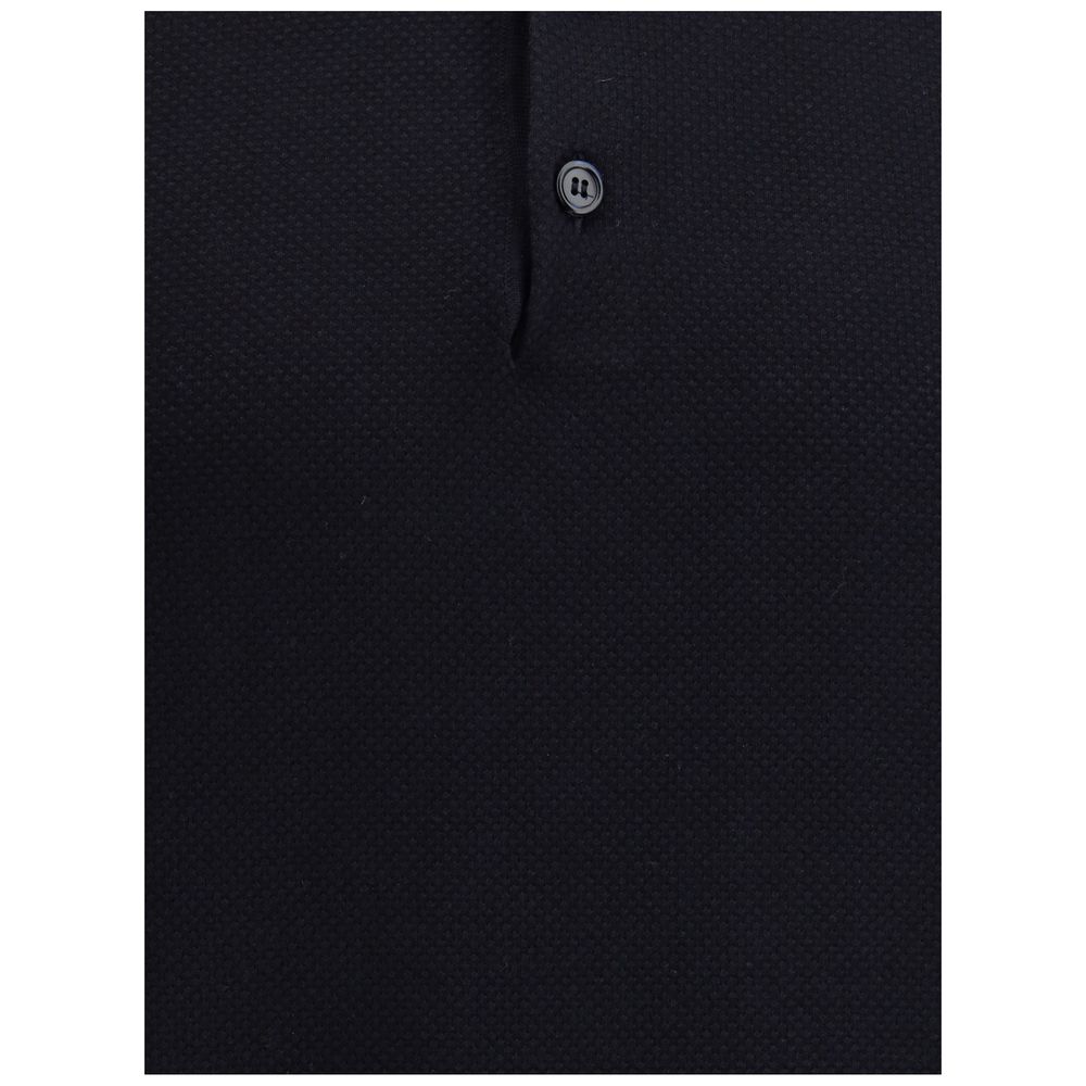 Brioni 100% Cotton polo shirt in black — view 3