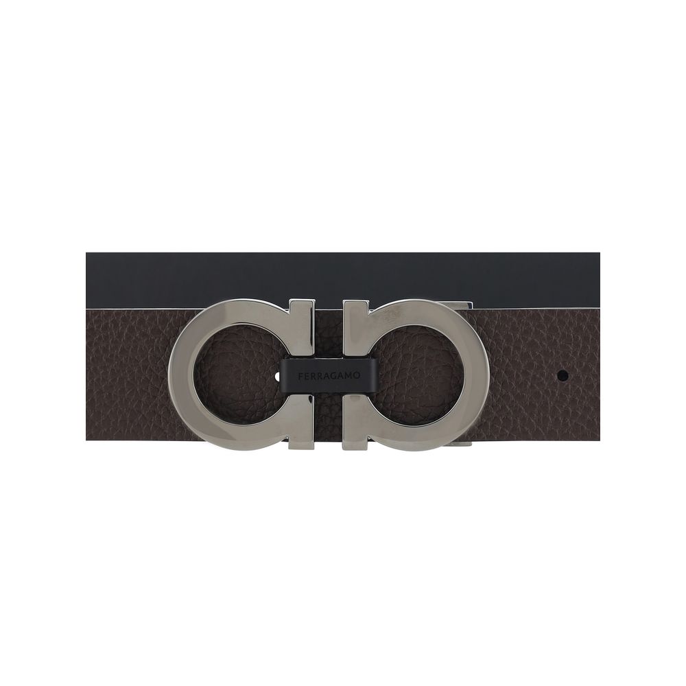 Ferragamo 100% Calf Leather Bos Taurus belt in black — view 3