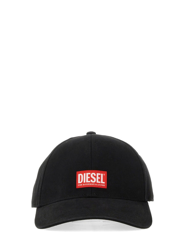 Baseball Hat With Logo Black Cotton
