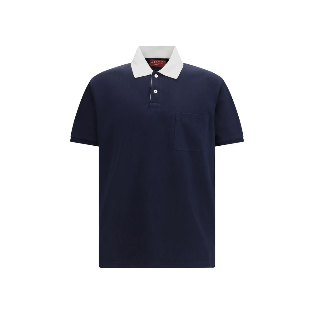 Gucci 97% Cotton polo shirt in navy