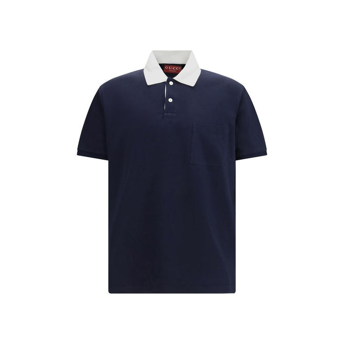Gucci 97% Cotton polo shirt in navy