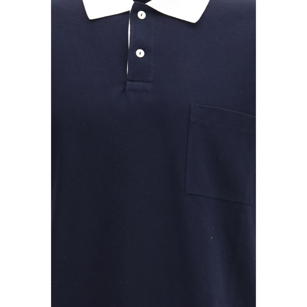Gucci 97% Cotton polo shirt in navy — view 3