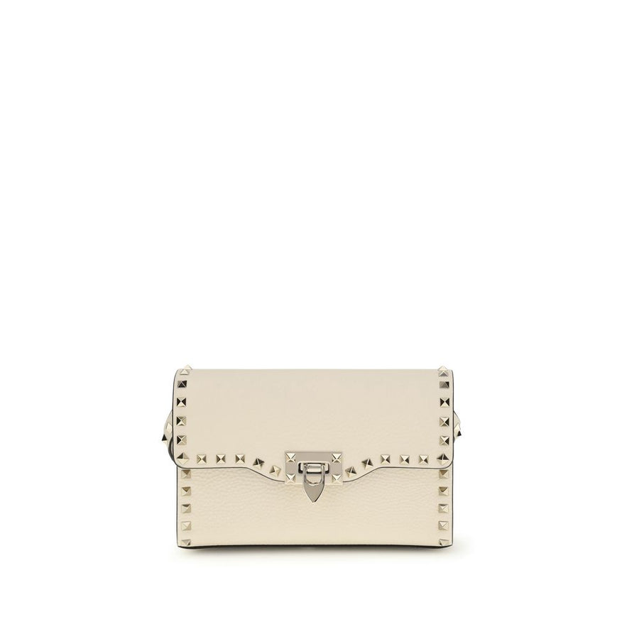 Valentino Garavani 100% Calf Leather Bos Taurus shoulder bag in beige