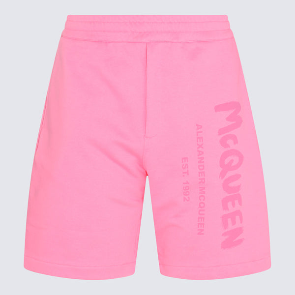 Alexander McQueen 100% Cotton bermuda shorts in pink