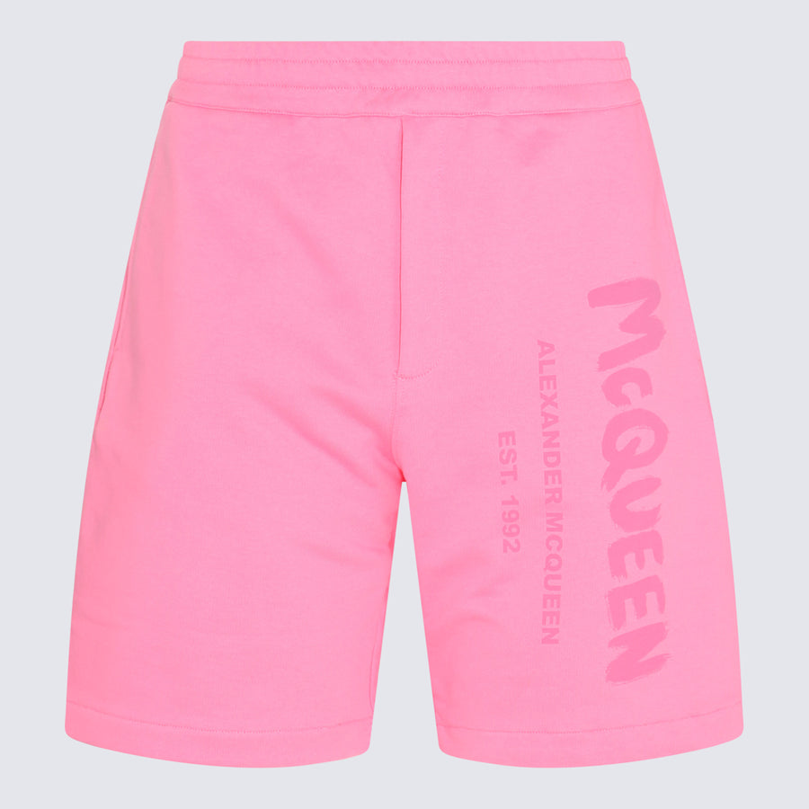 Alexander McQueen 100% Cotton bermuda shorts in pink