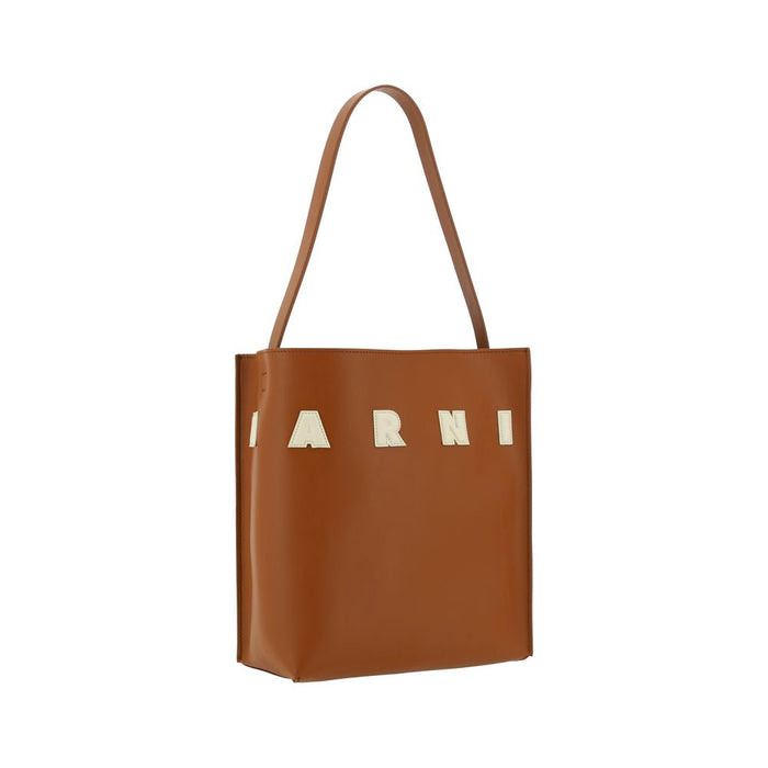 Marni 100% Calf Leather Bos Taurus shoulder bag in brown — view 2