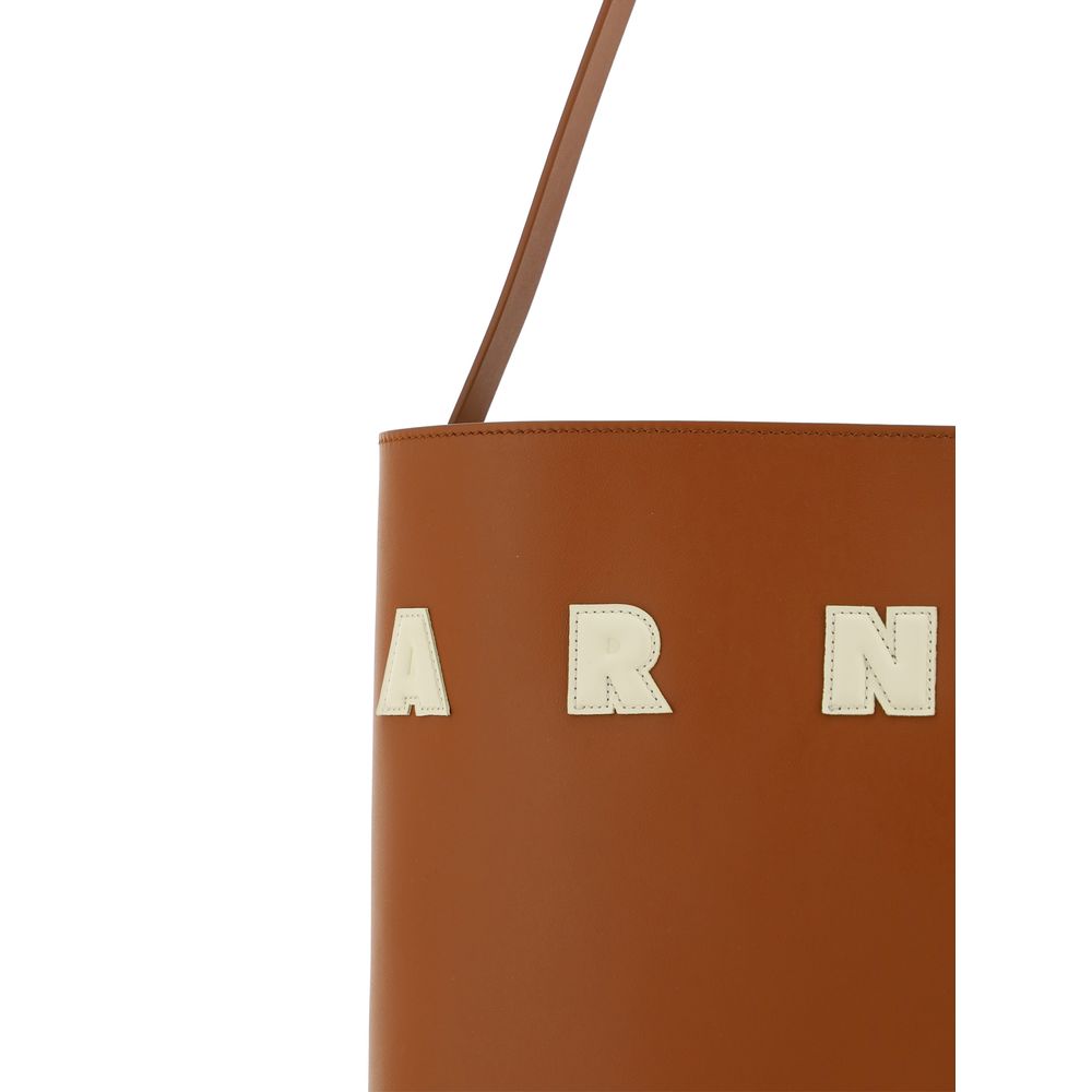 Marni 100% Calf Leather Bos Taurus shoulder bag in brown — view 4