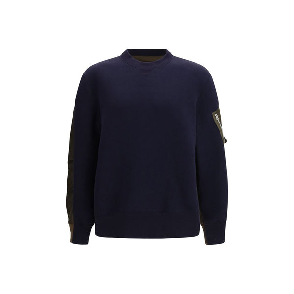 Sacai 50% Cotton 50% Nylon sweatshirt in navy