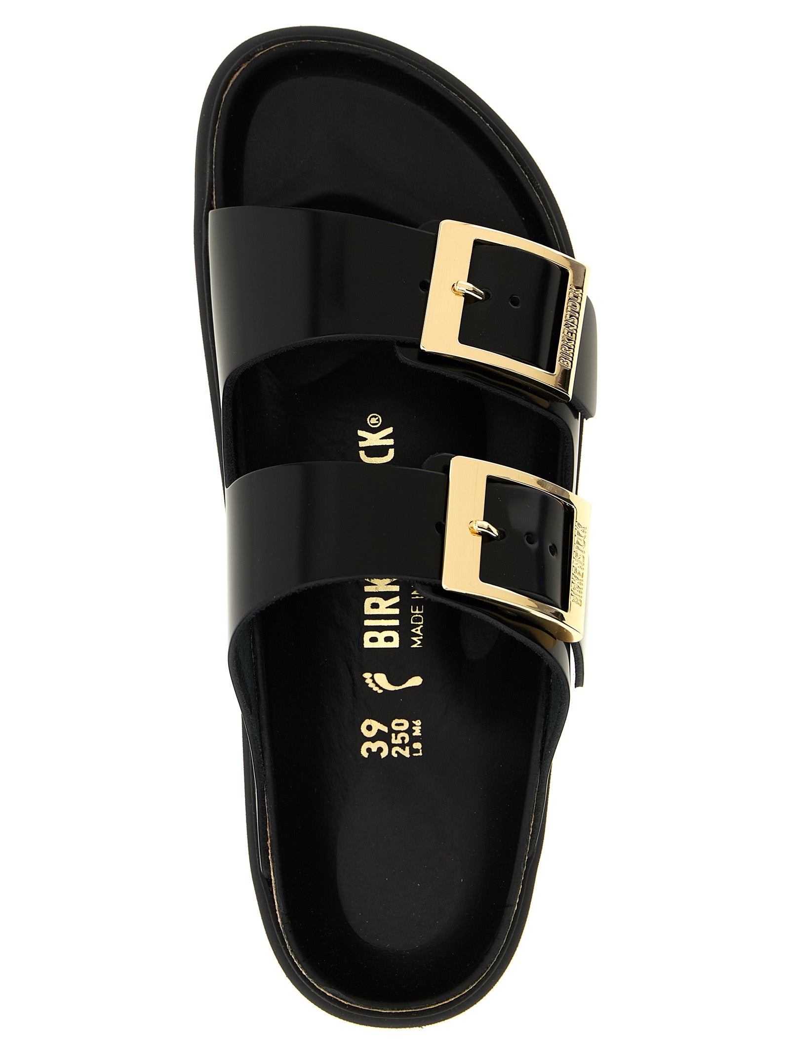Arizona Droplet Buckle sandals Black Calfskin Leather (bos Taurus)