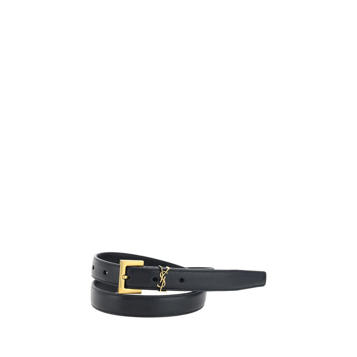 Saint Laurent 100% Calf Leather Bos Taurus belt in black
