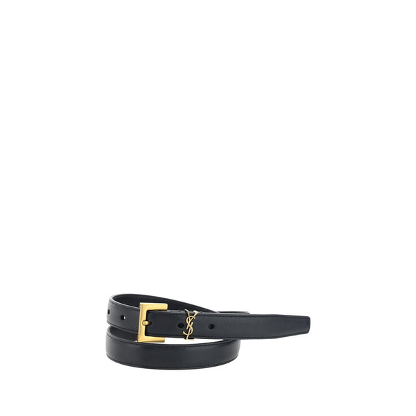 Saint Laurent 100% Calf Leather Bos Taurus belt in black