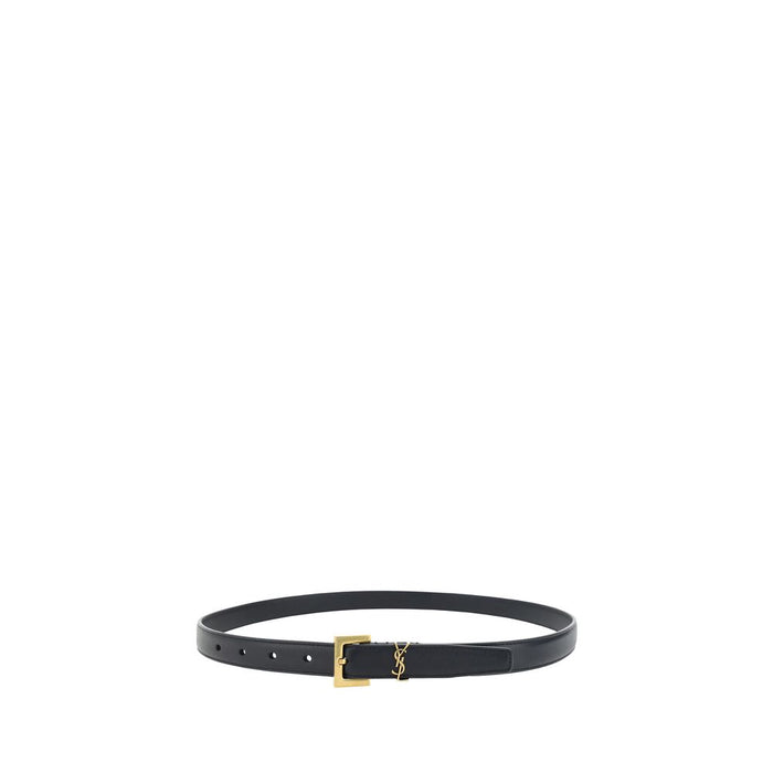 Saint Laurent 100% Calf Leather Bos Taurus belt in black — view 2